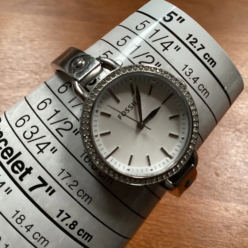 Fossil Crystal Pave White Dial Silver-tone Women’s Watch BQ 3162